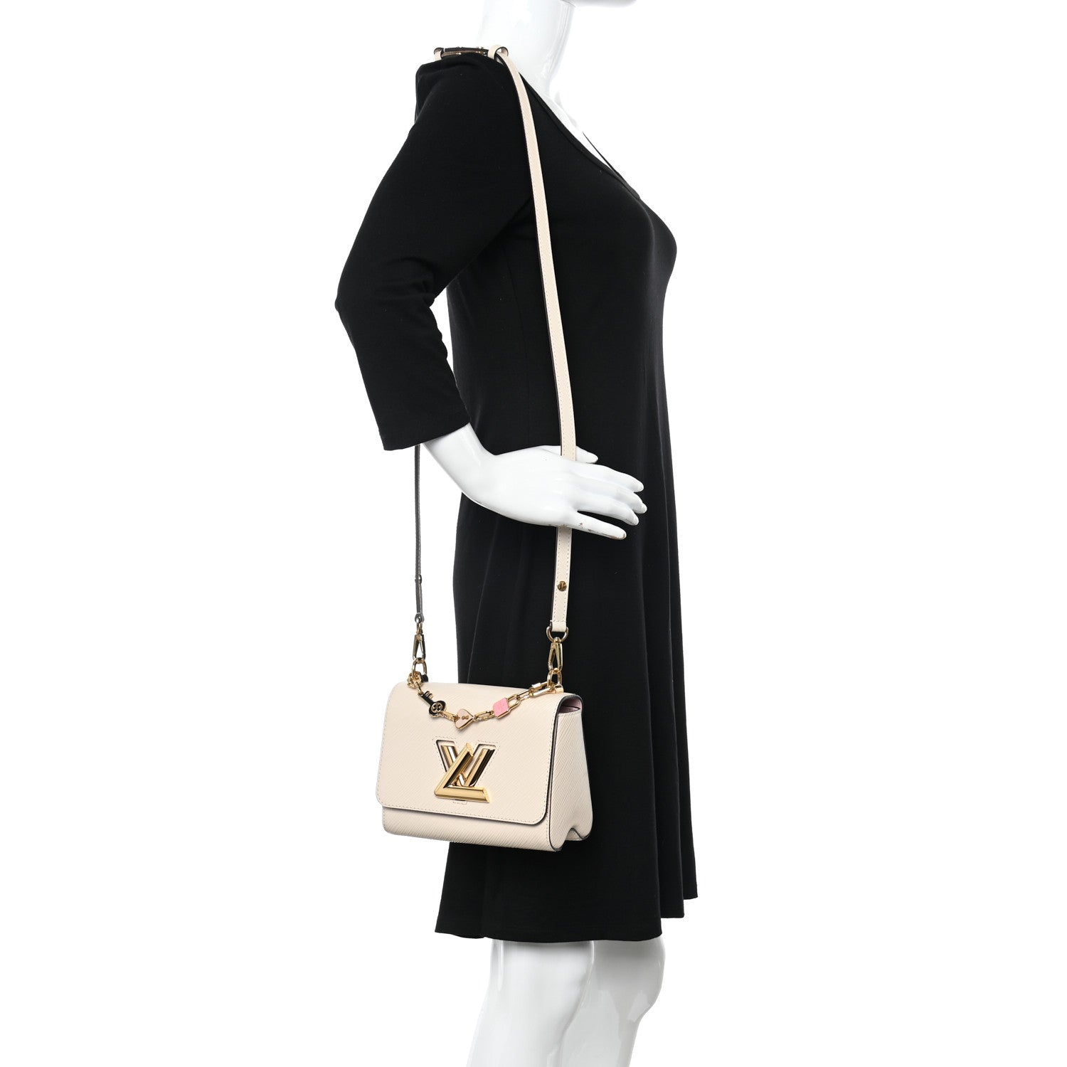 Louis Vuitton Epi Twist Bi-Color Chain Shoulder Bag PM Quartz White 2 of 7