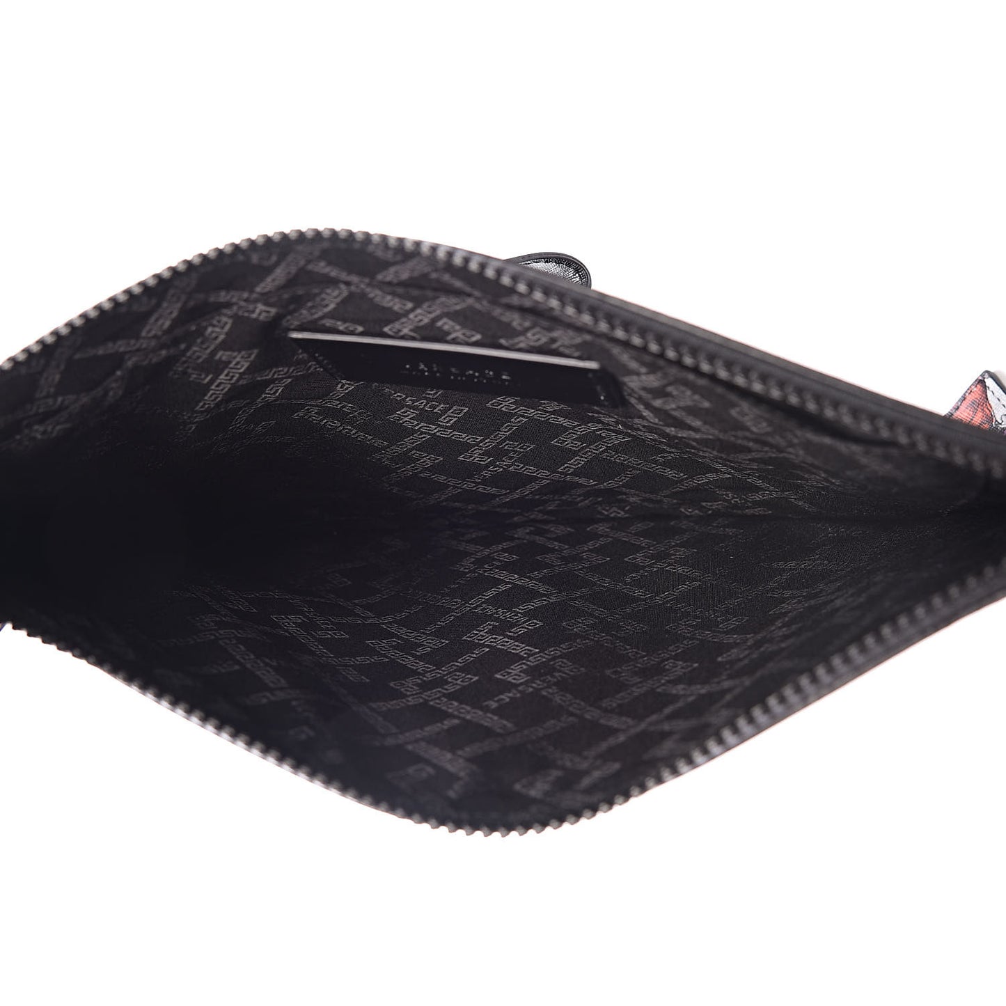 Vitello Saffiano Print St.Machine Pouch Black Multicolor