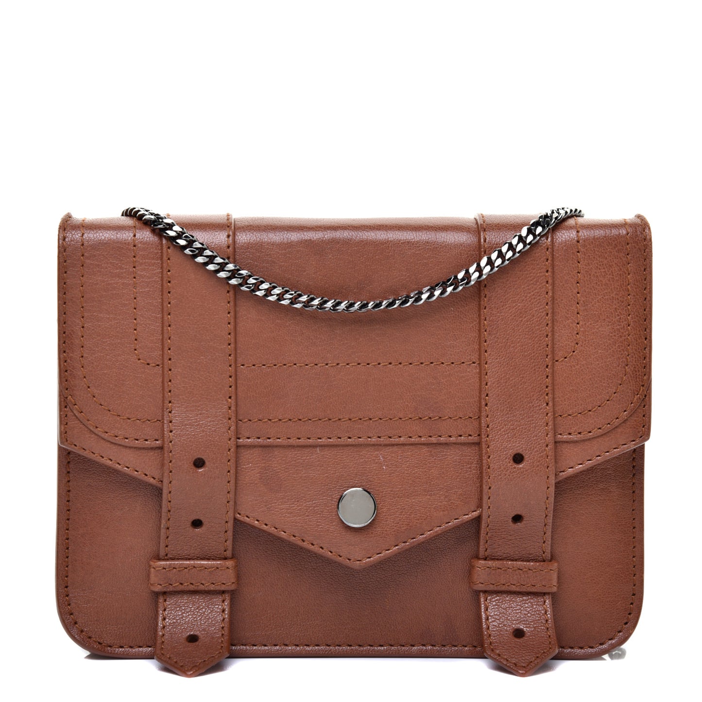 Lambskin PS1 Large Chain Wallet Saddle