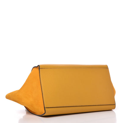 Celine Drummed Calfskin Suede Medium Trapeze Ocre 4 of 10