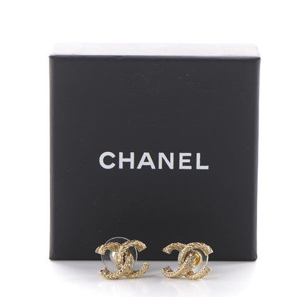 Chanel Crystal Twisted CC Earrings Gold 5 of 5