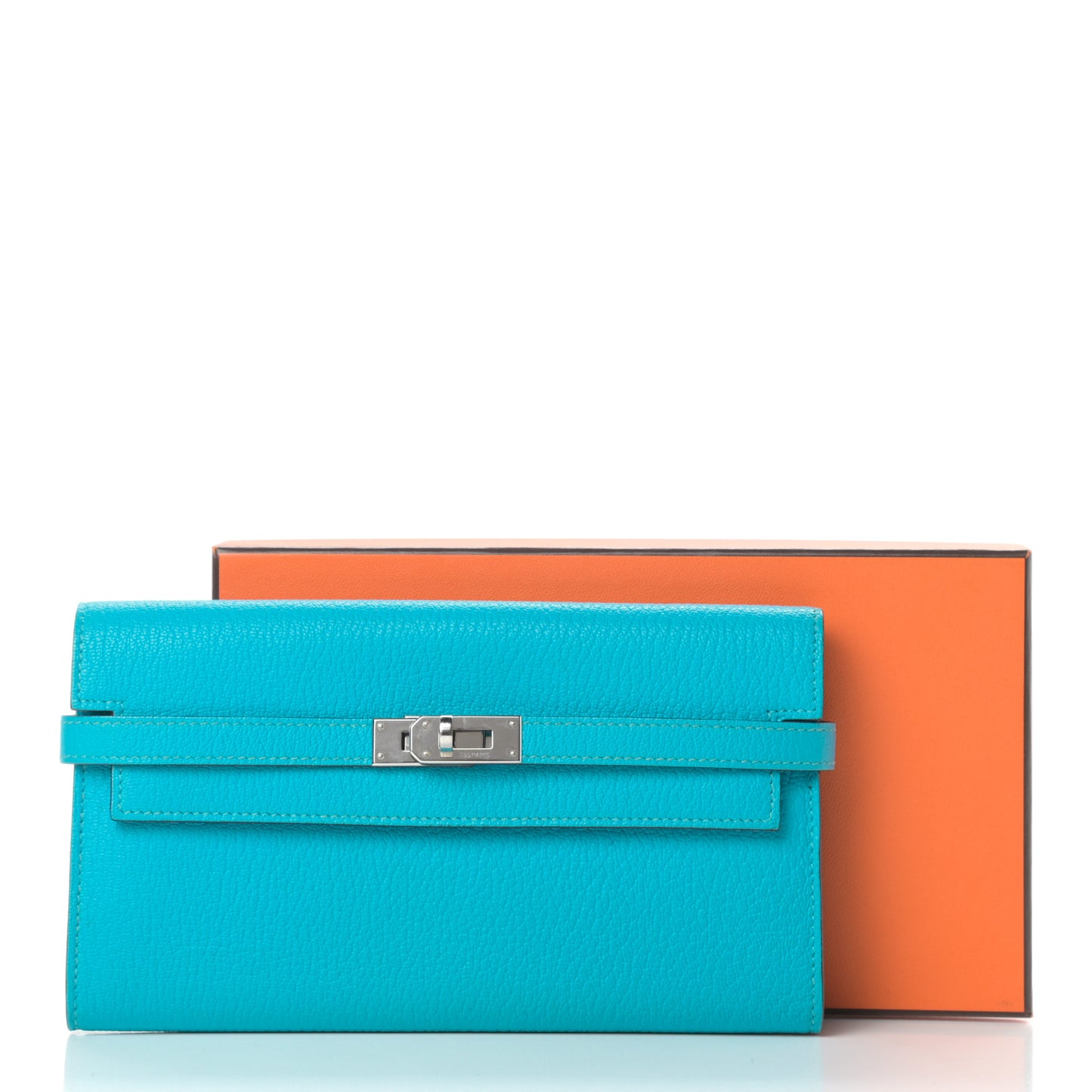 Chevre Mysore Kelly Longue Wallet Turquoise