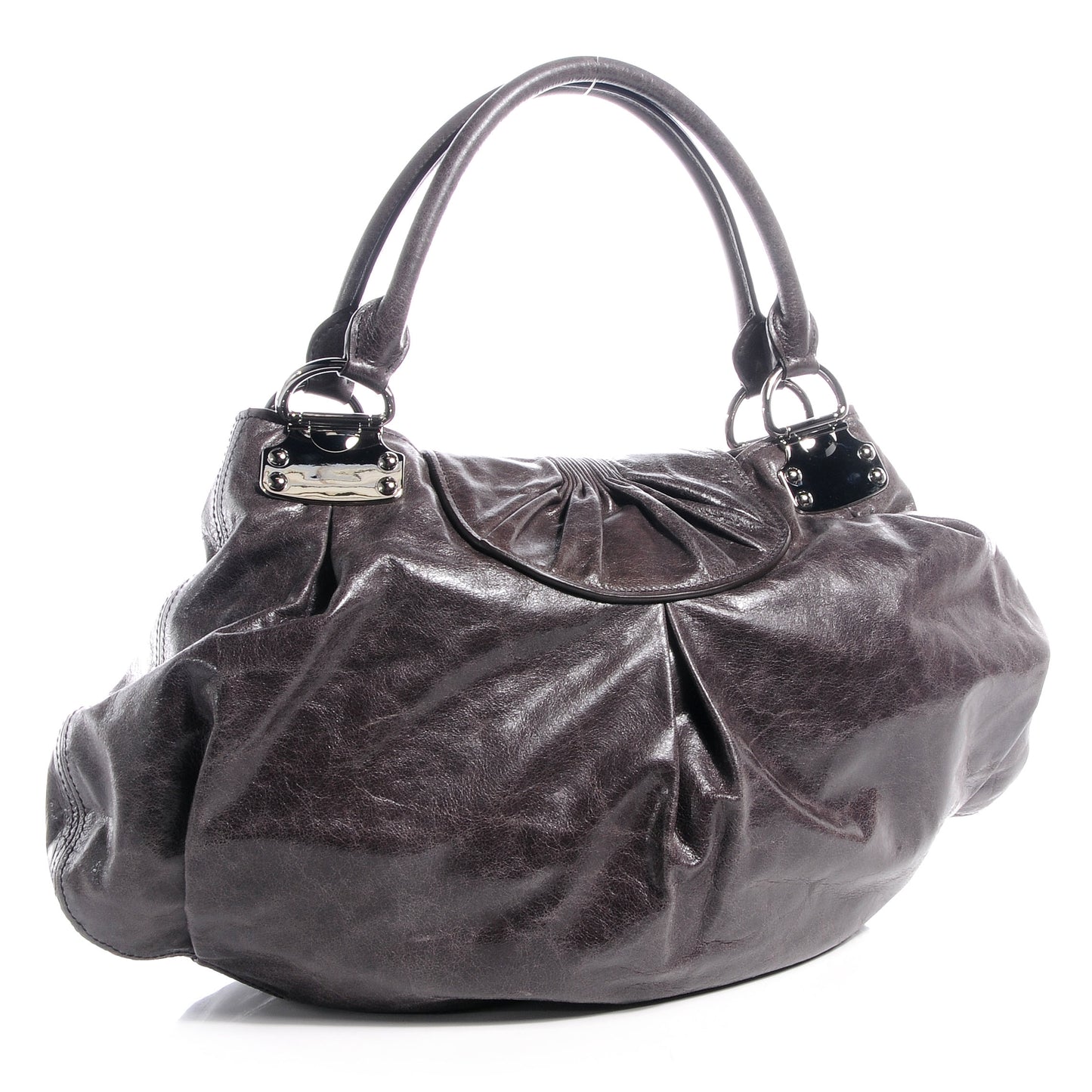 Vitello Lux Cinched Hobo Graphite