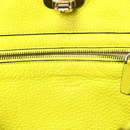 Valentino Garavani Grained Calfskin Small Rockstud Tote Yellow Fluo 6 of 9