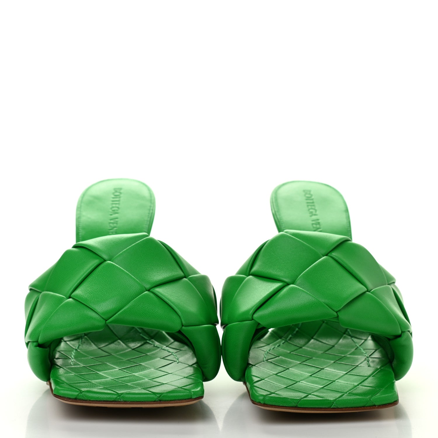 Bottega Veneta Nappa Maxi Intrecciato Lido 90mm Mule Sandals 36 Grass 2 of 7