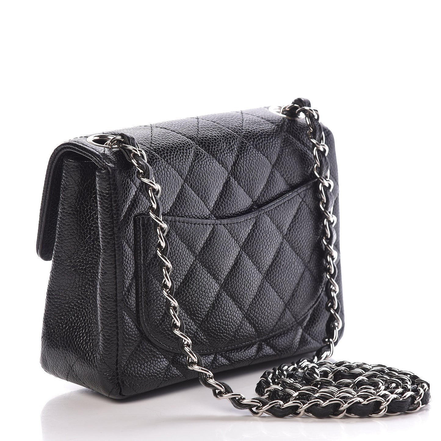 Caviar Quilted Mini Square Flap Black