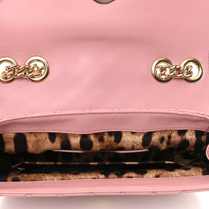 Dolce & Gabbana Lambskin Watersnake Embellished Lucia Shoulder Bag Rosa 5 of 9