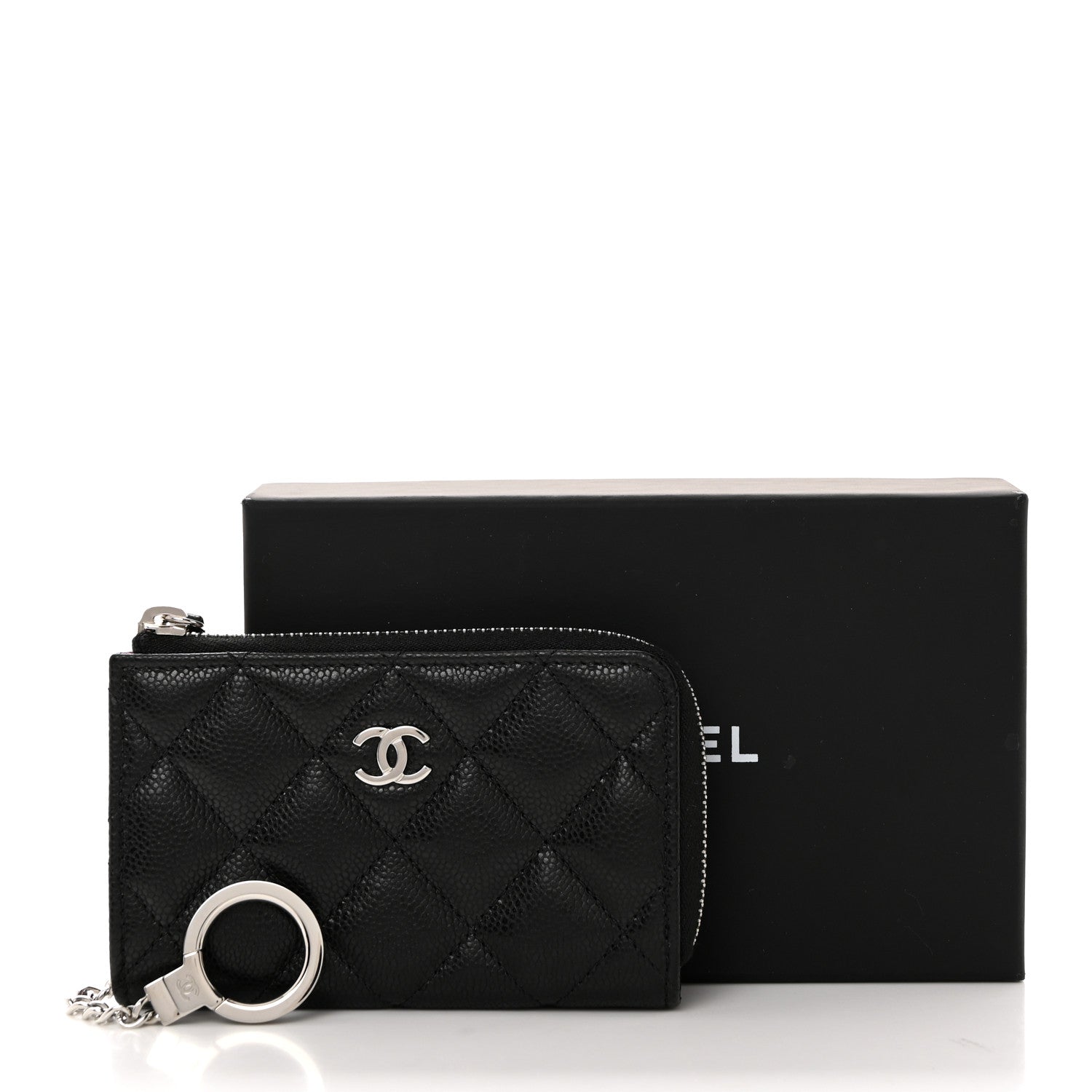 Chanel Caviar Quilted Zipped Key Holder Case Black 8 of 8