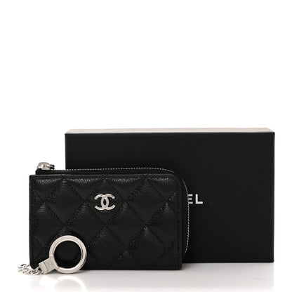 Chanel Caviar Quilted Zipped Key Holder Case Black 8 of 8