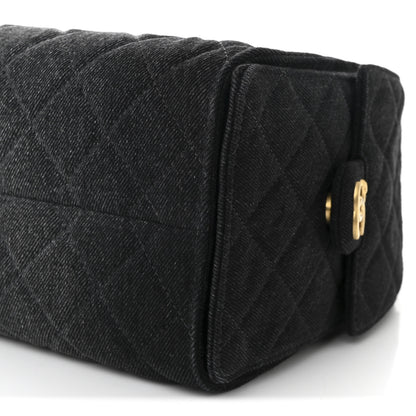 Chanel Washed Denim Quilted Small Chanel 25 Handbag Black 10 of 10