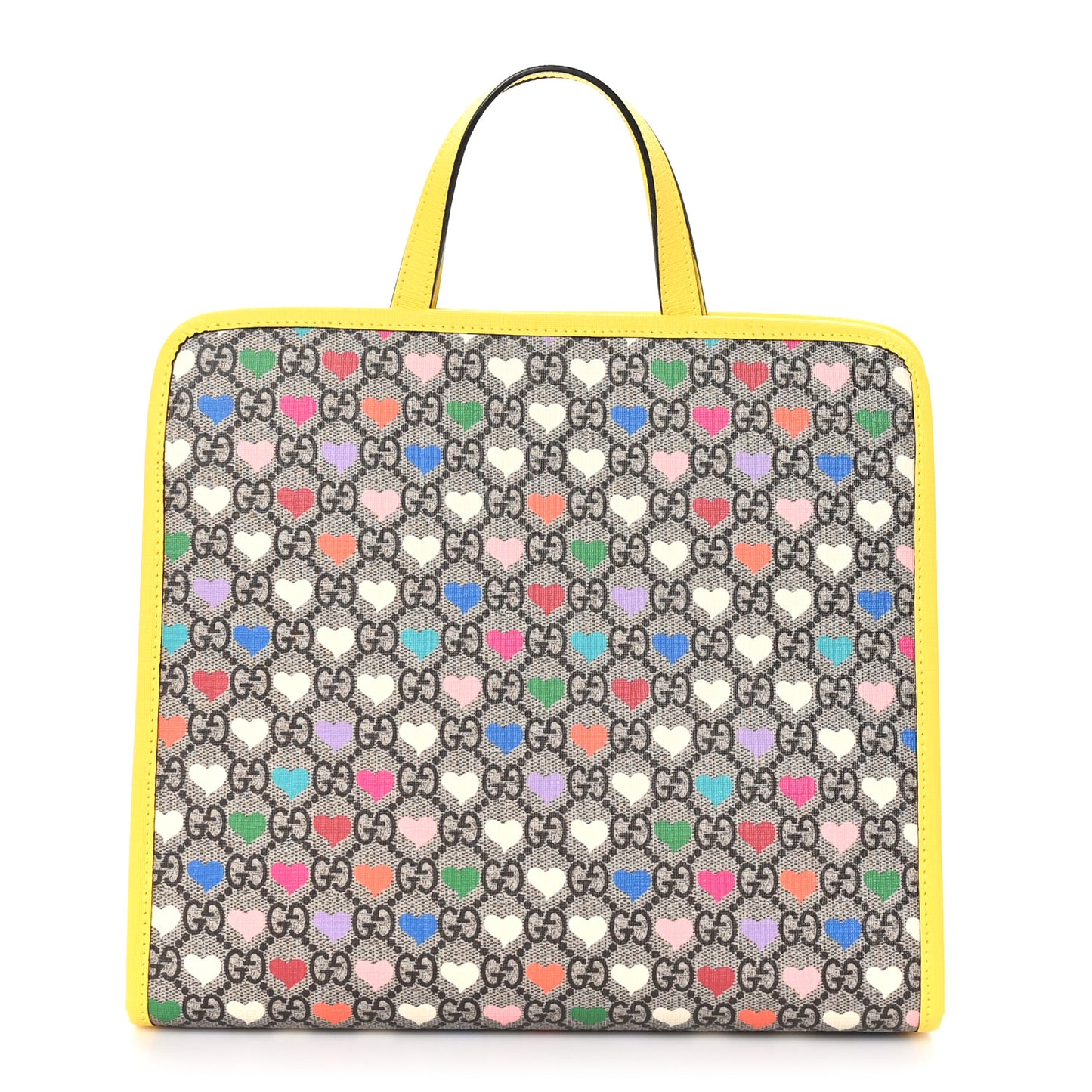 GG Supreme Monogram Hearts Childrens Tote Beige Ebony Multicolor Freesia