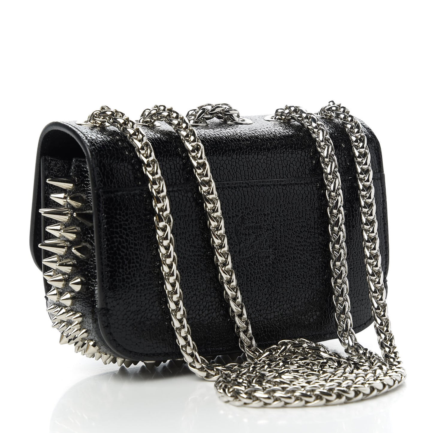 Jurassic Calfskin Spikes Sweety Charity NV Crossbody Bag Black Silver