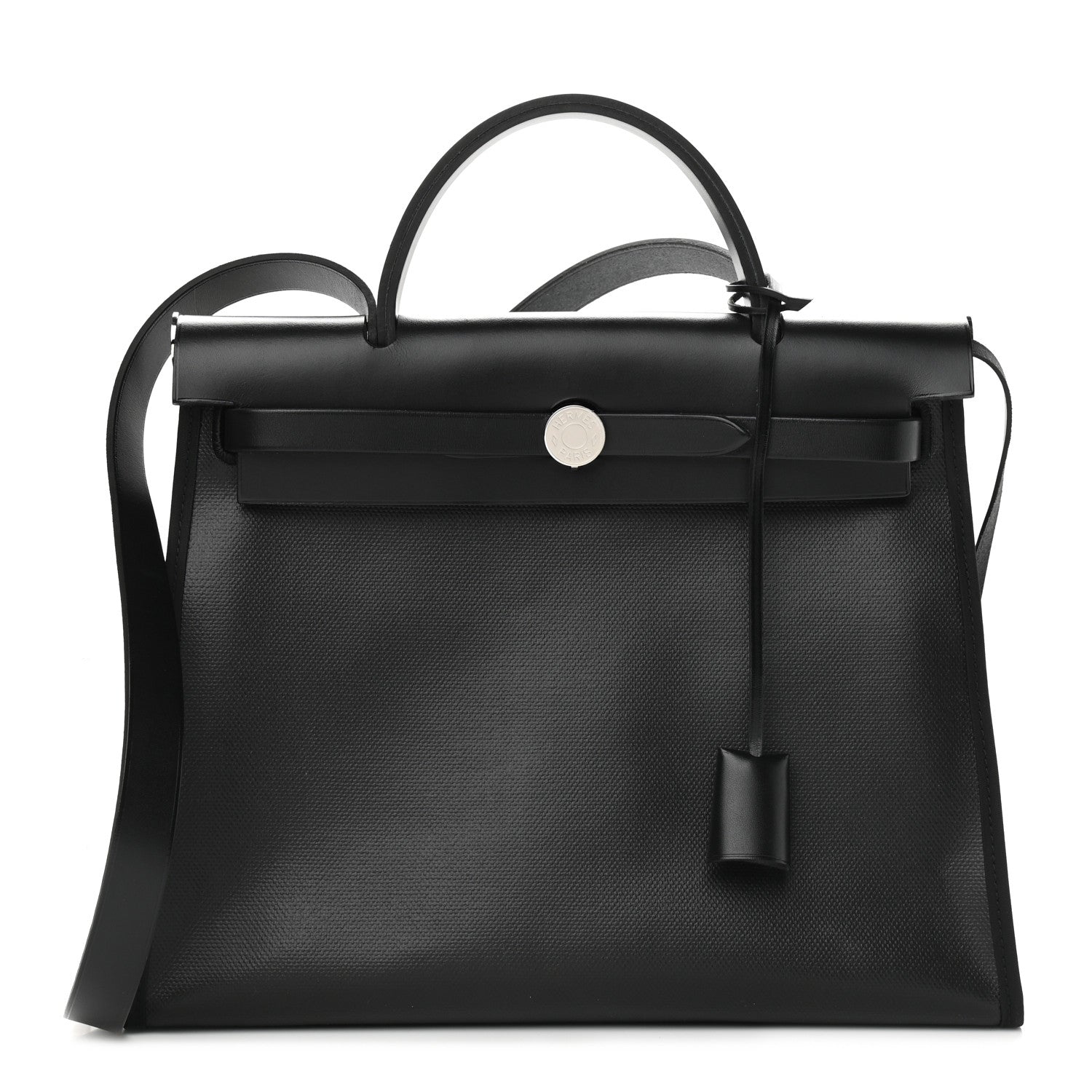 Hermes Toile H Berline Vache Hunter Herbag Zip PM 31 Black Ecru 3 of 11