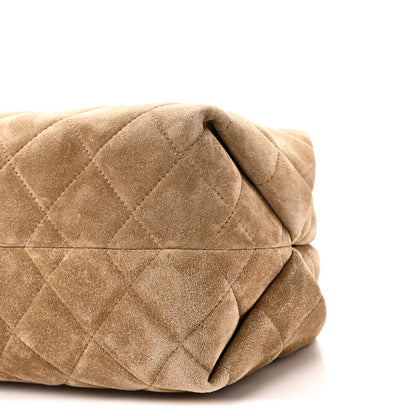 Chanel Suede Clutch With Chain Dark Beige 10 of 11