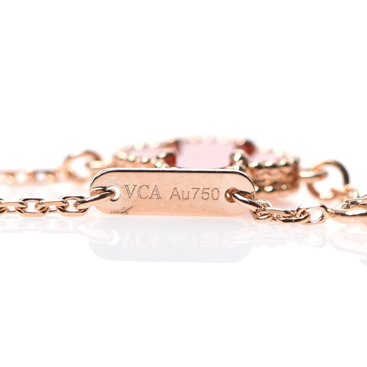 18K Rose Gold Carnelian Sweet Alhambra Bracelet