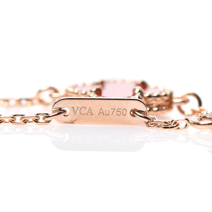Van Cleef & Arpels 18K Rose Gold Carnelian Sweet Alhambra Bracelet 3 of 4
