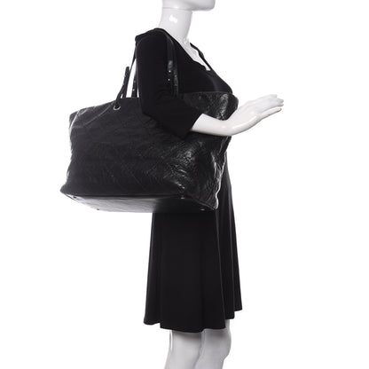 Chanel Glazed Calfskin Large On The Road Tote Black 2 of 12