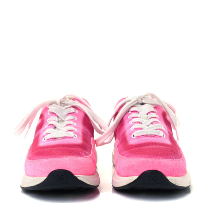 Chanel Denim Suede Calfskin Womens CC Sneakers 36 Pink 3 of 10