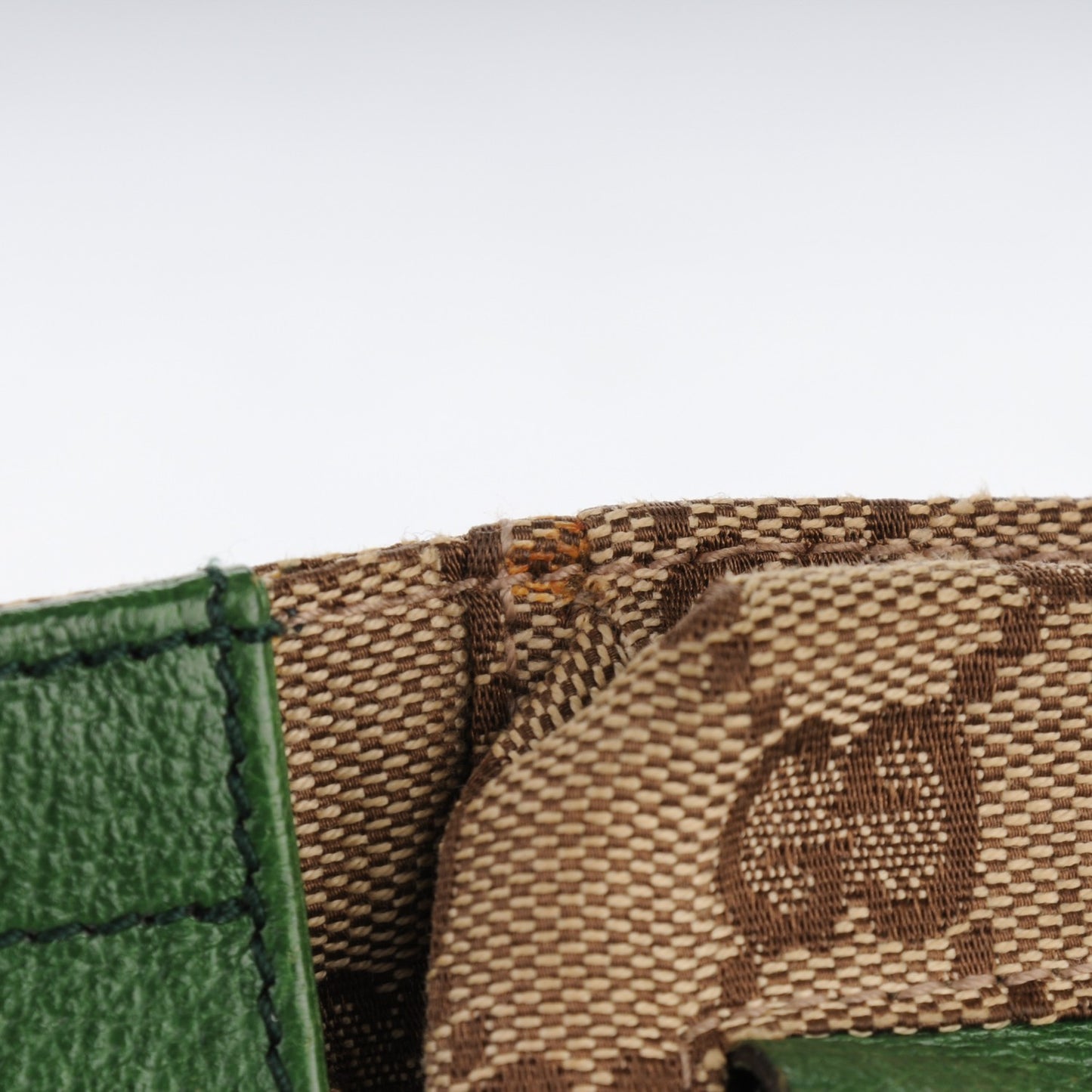 GG Monogram Web Double Pocket Belt Bag Green