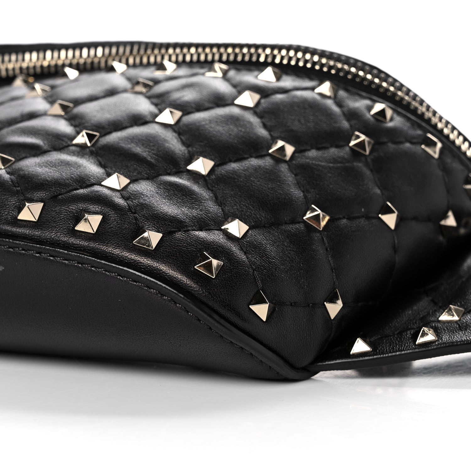 Valentino Garavani Lambskin Rockstud Spike Belt Bag 85 Black 9 of 12