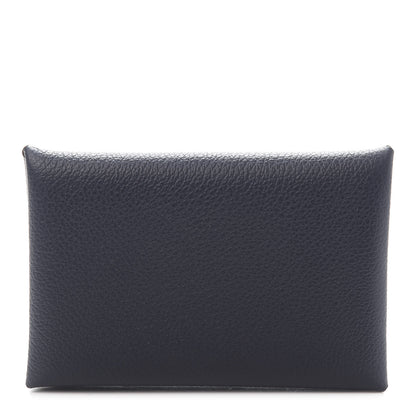 Hermes Evercolor Calvi Card Case Bleu Nuit 1 of 10
