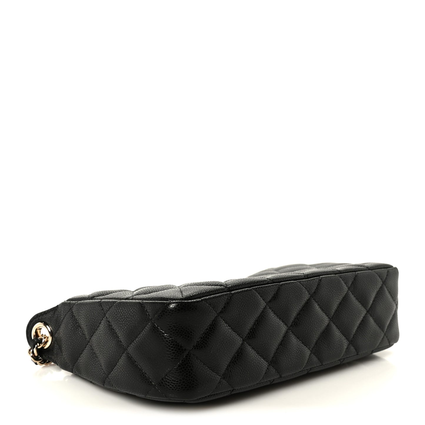 Caviar Quilted Purse With Chain Black
