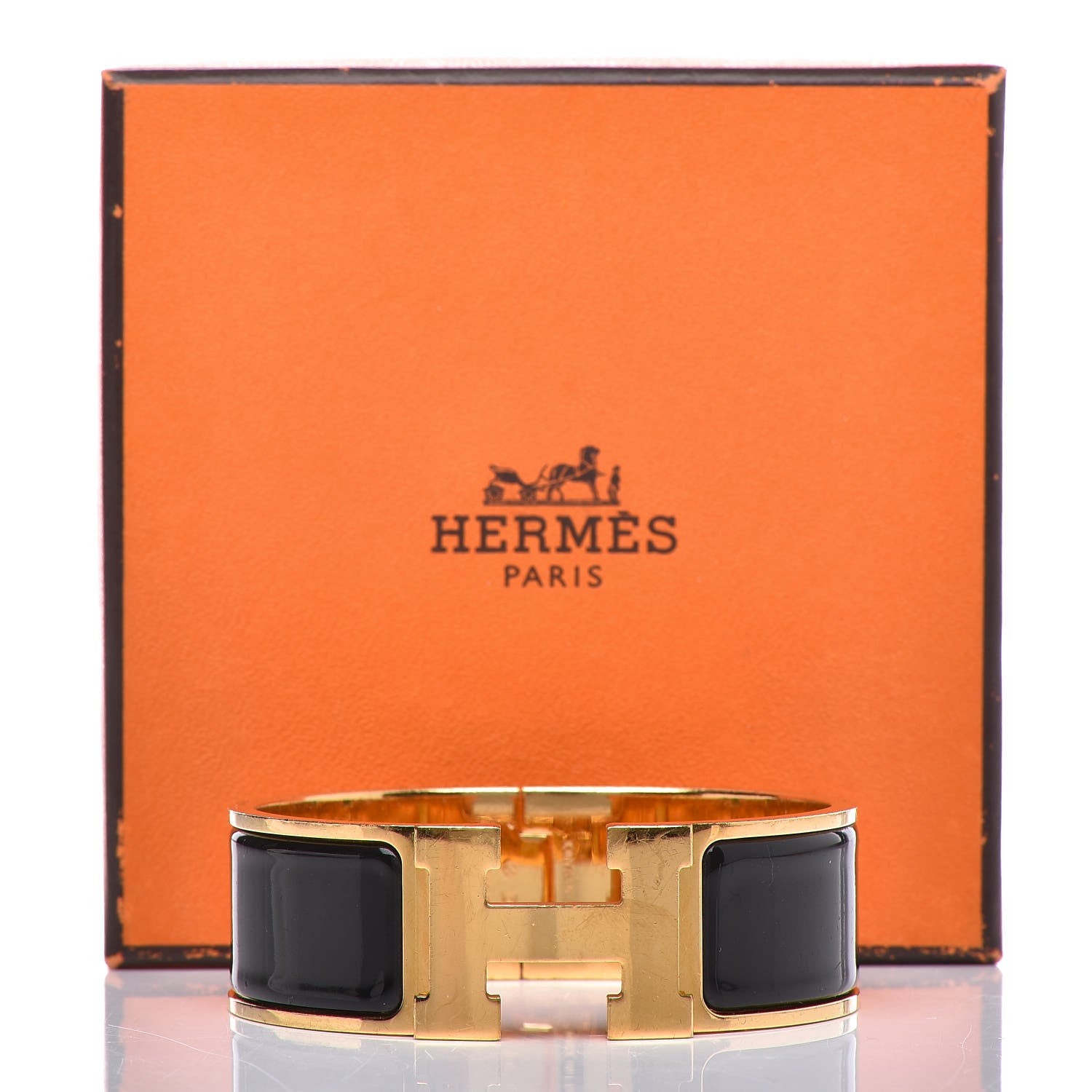 Hermes Enamel Wide Clic Clac H Bracelet PM Black 8 of 8