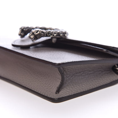 Gucci Dollar Calfskin Crystal Super Mini Dionysus Shoulder Bag Dusty Grey Black Diamond 8 of 10