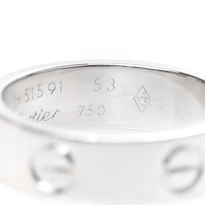 Cartier 18K White Gold 5.5mm LOVE Ring 53 6.25 5 of 5