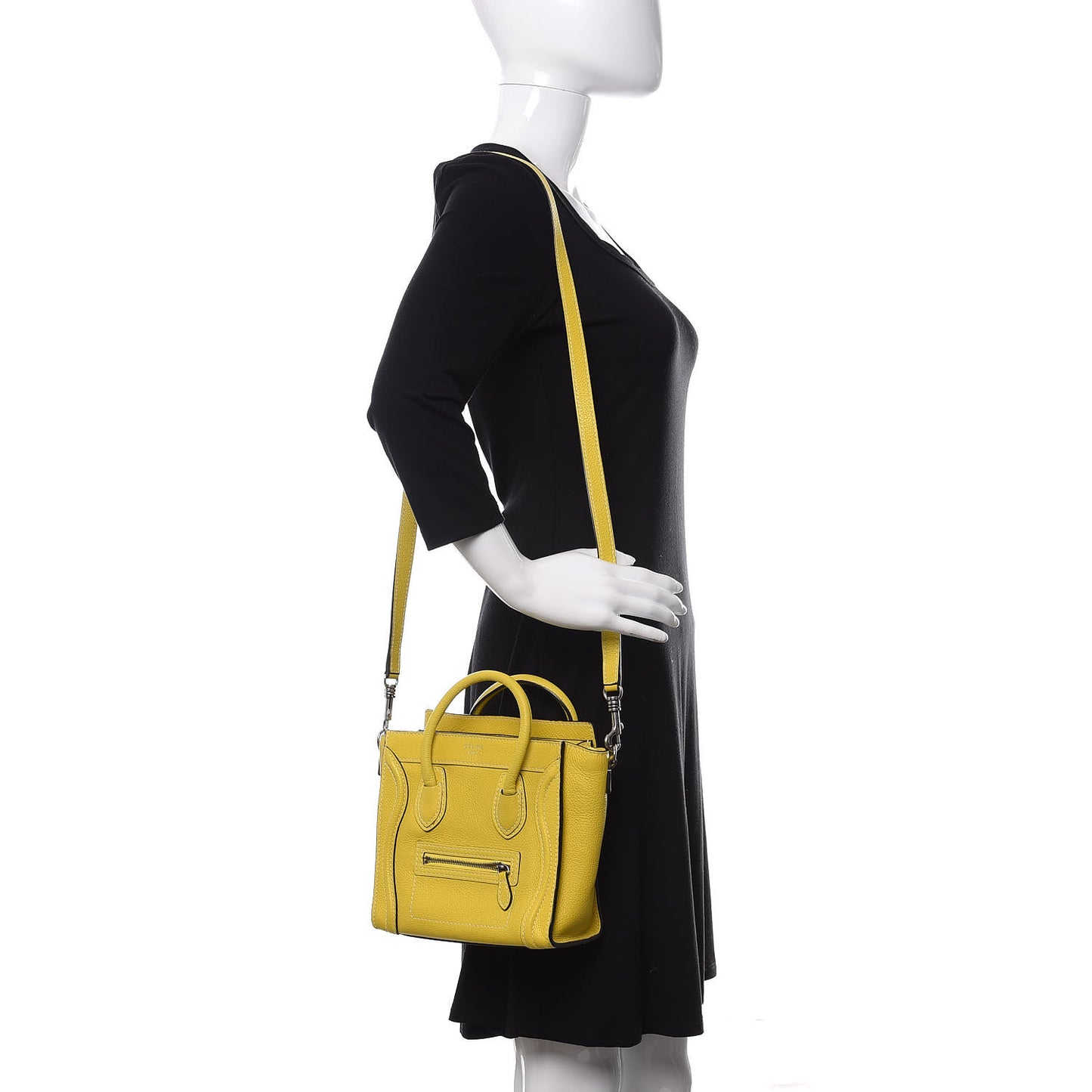 Drummed Calfskin Nano Luggage Citron