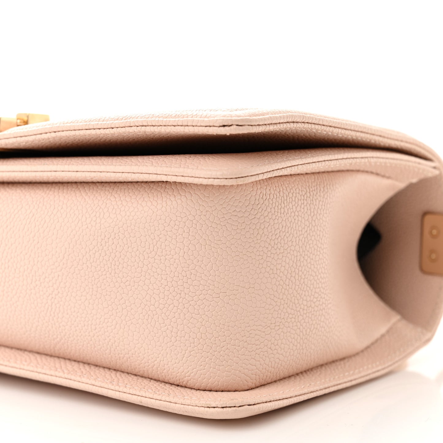 Caviar Chevron Quilted Medium Boy Flap Nude