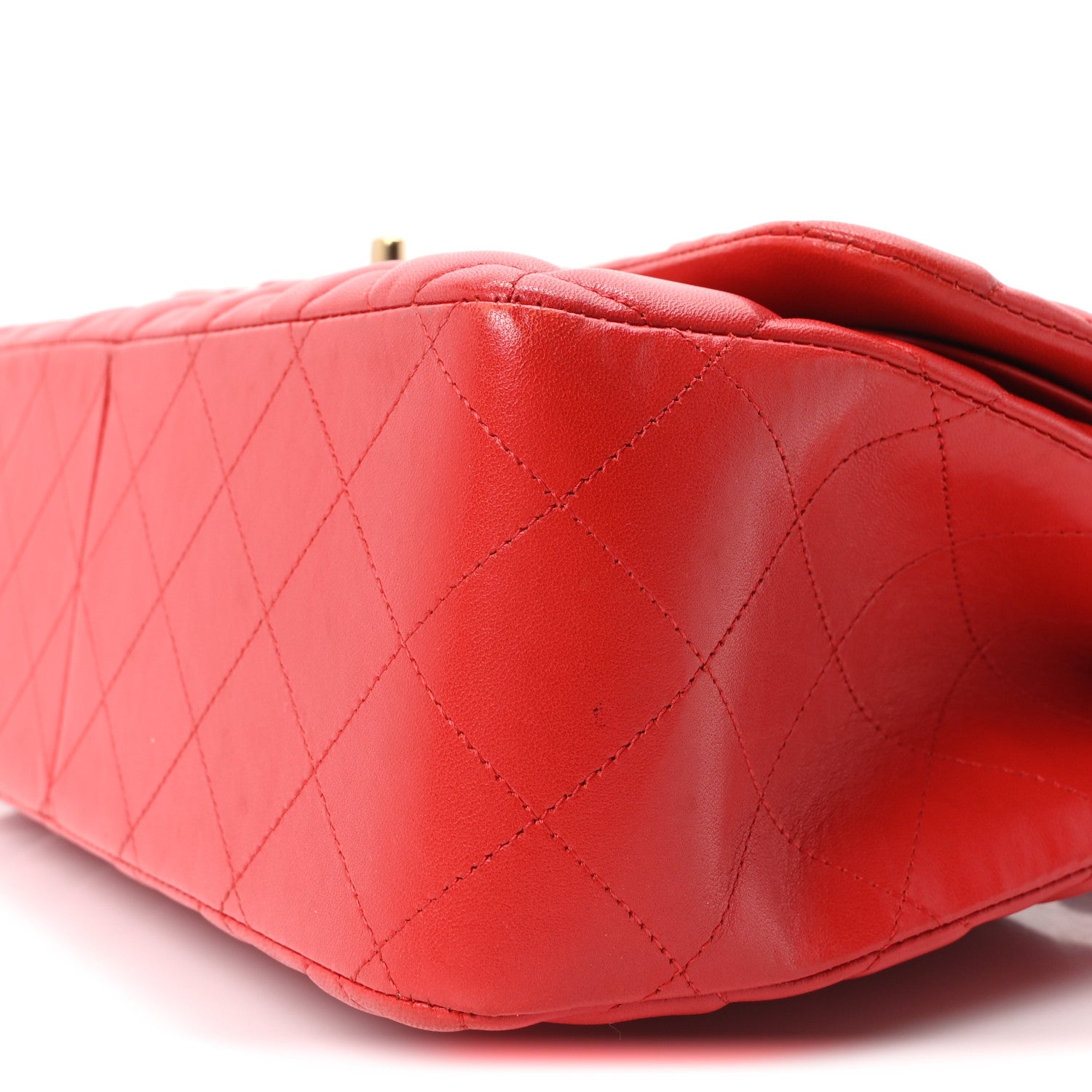 Chanel Lambskin Quilted Jumbo Double Flap Red 10 of 10