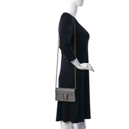 Gucci Dollar Calfskin Crystal Super Mini Dionysus Shoulder Bag Dusty Grey Black Diamond 2 of 9