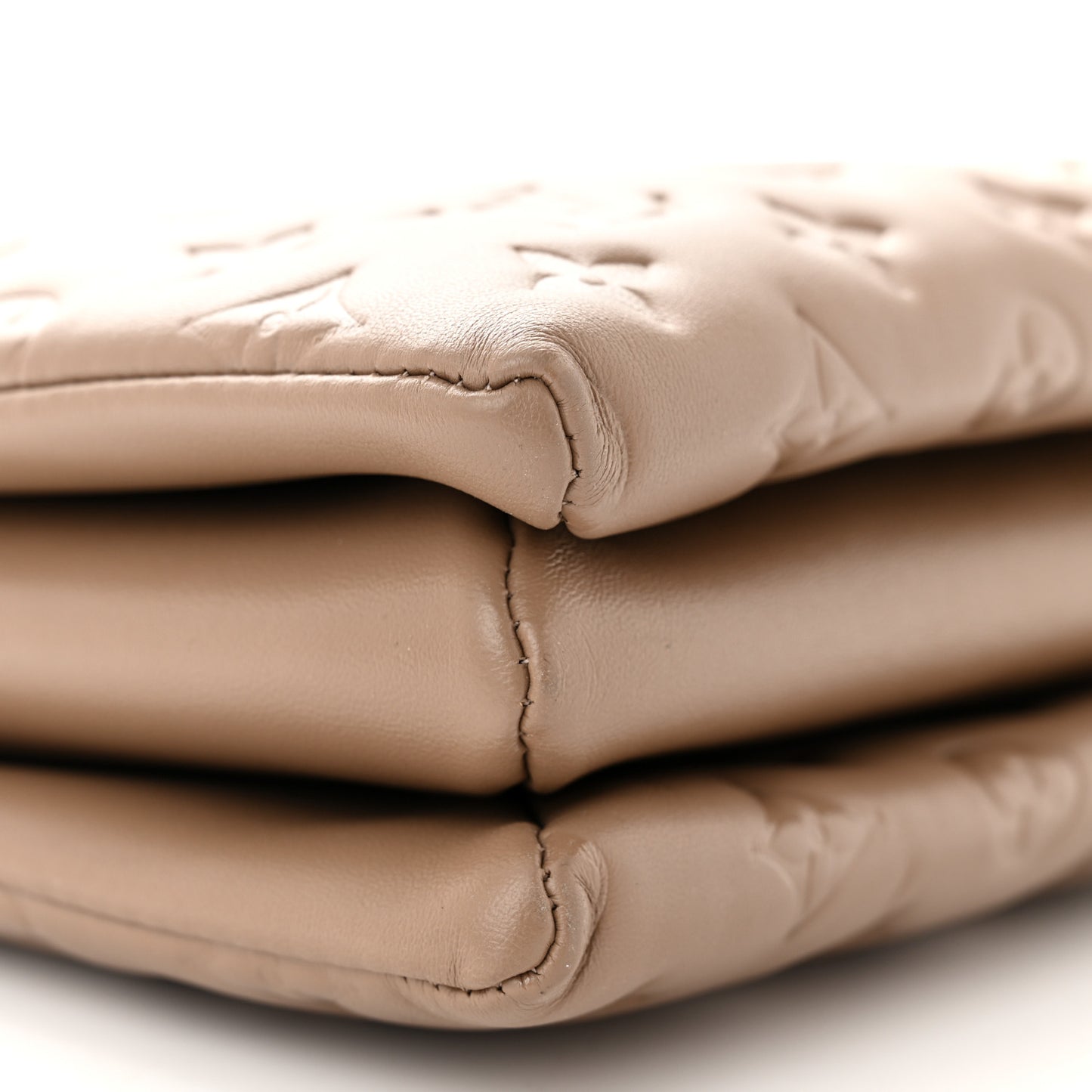 Lambskin Embossed Monogram Coussin PM Taupe