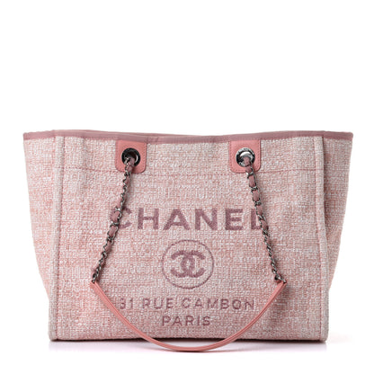 Chanel Canvas Small Deauville Tote Pink 1 of 4