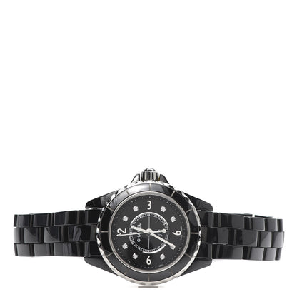 Chanel Stainless Steel Ceramic Diamond 29mm J12 Quartz Watch Black 3 of 6