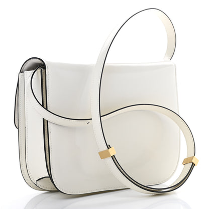 Celine Spazzolato Calfskin Medium Classic Box Flap Bag White 3 of 16