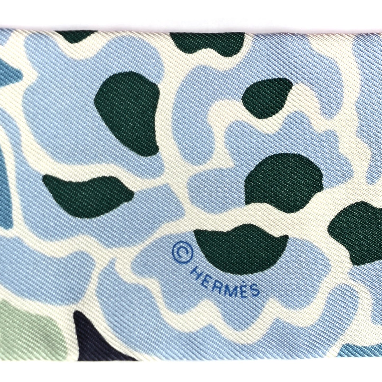 Silk Bingata Twilly Bleu Ciel Vert Rose