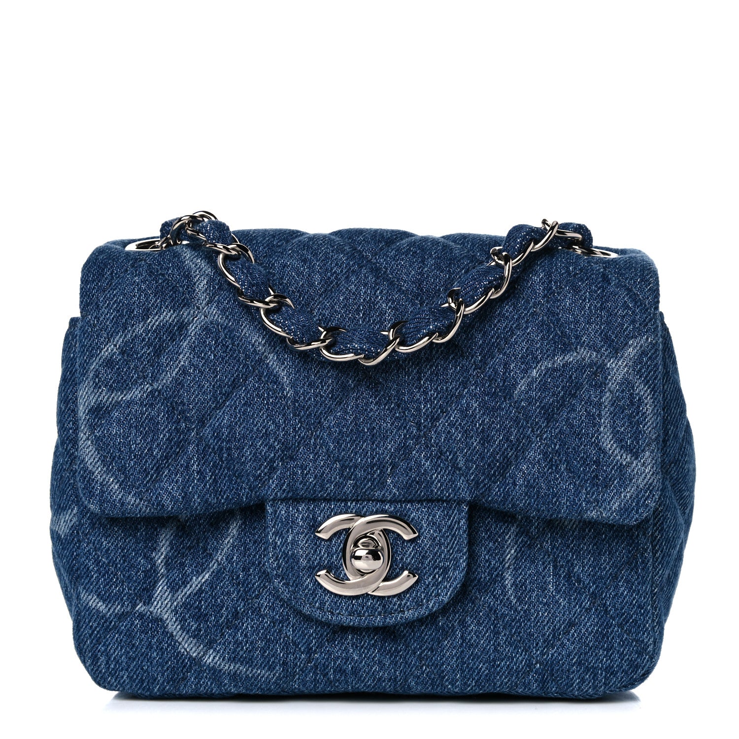 Chanel Denim CC Quilted Mini Square Flap Blue 1 of 10