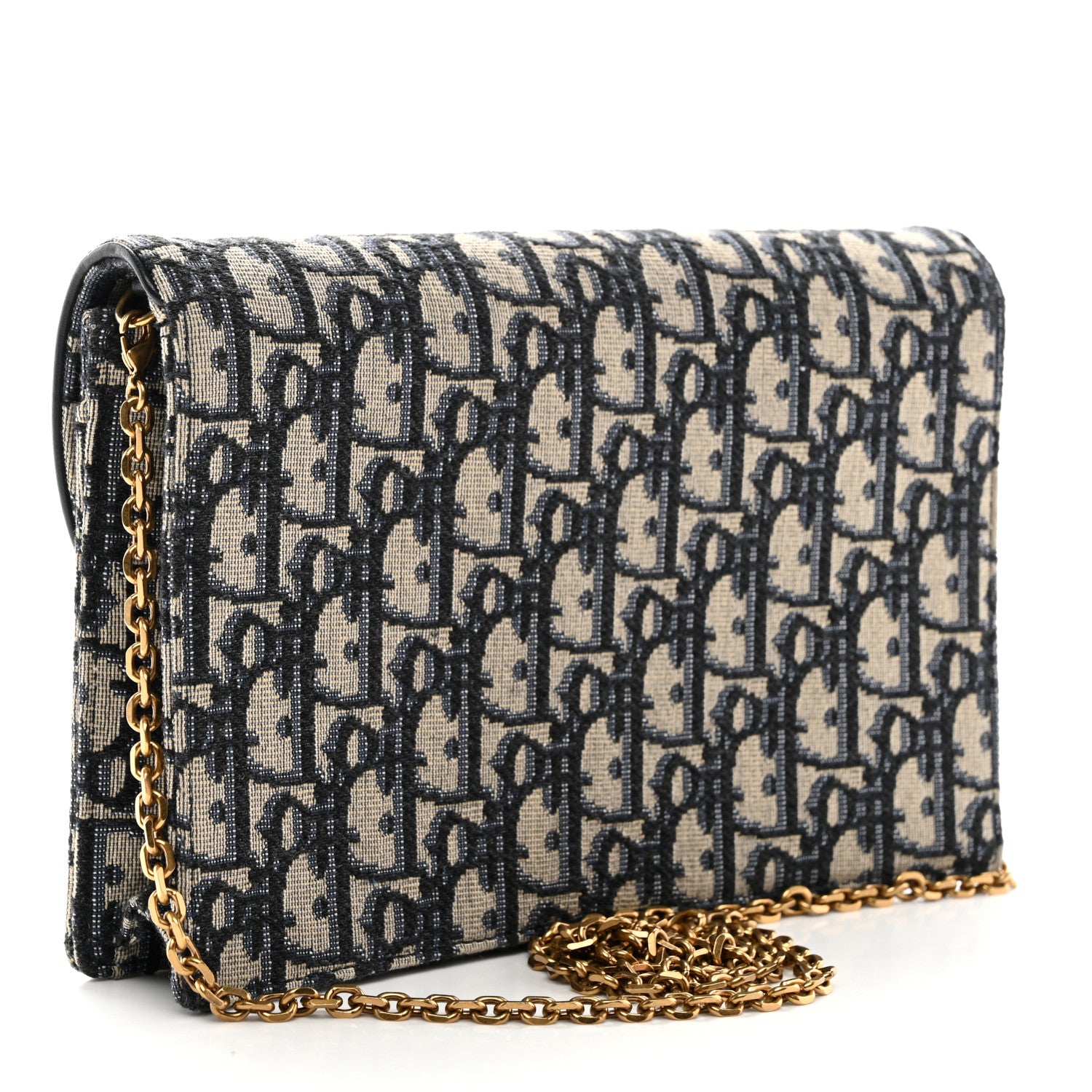 Christian Dior Oblique Saddle Chain Pouch Blue 3 of 10