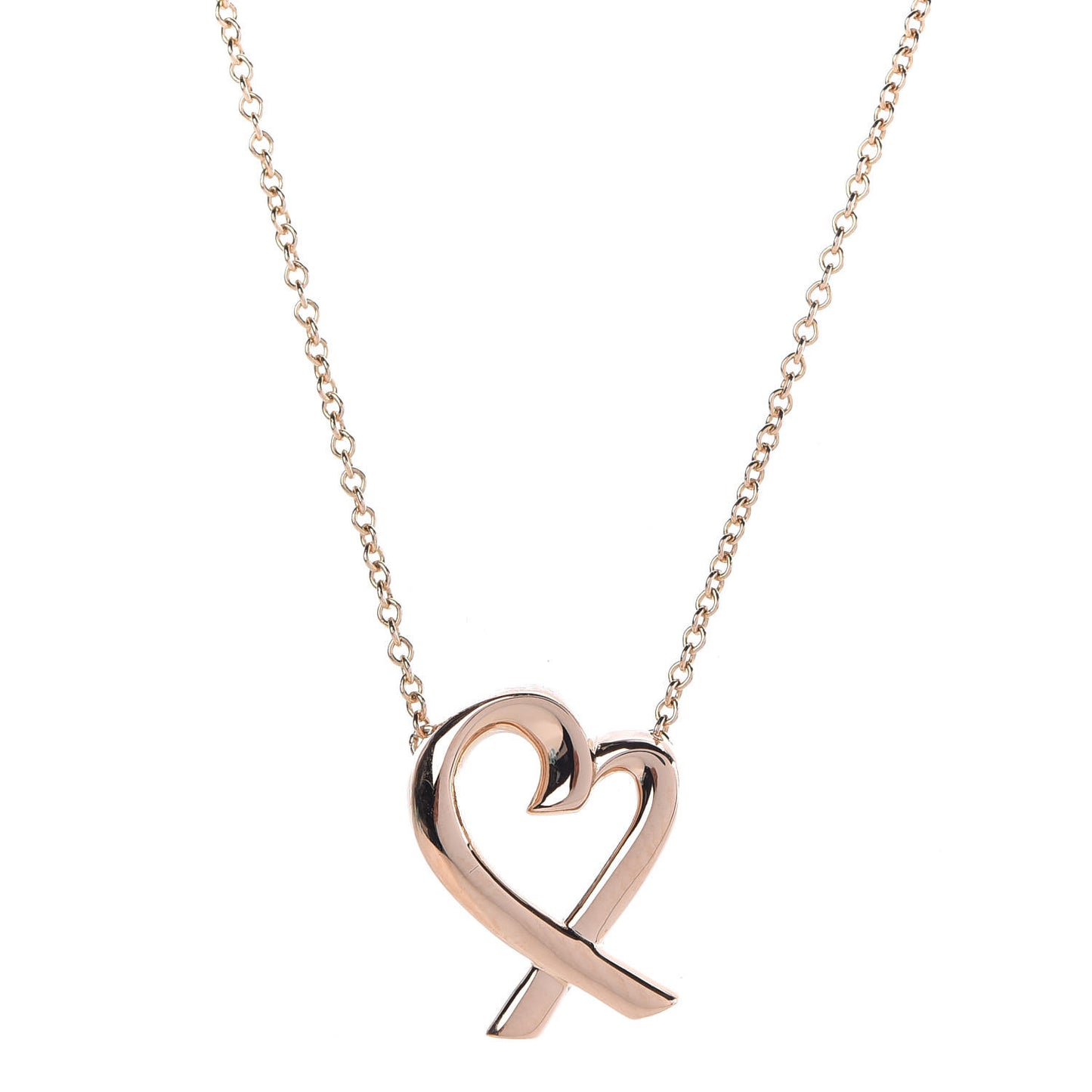 18K Rose Gold Mini Paloma Picasso Loving Heart Pendant Necklace