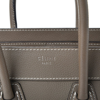 Celine Drummed Calfskin Micro Luggage Souris 8 of 10