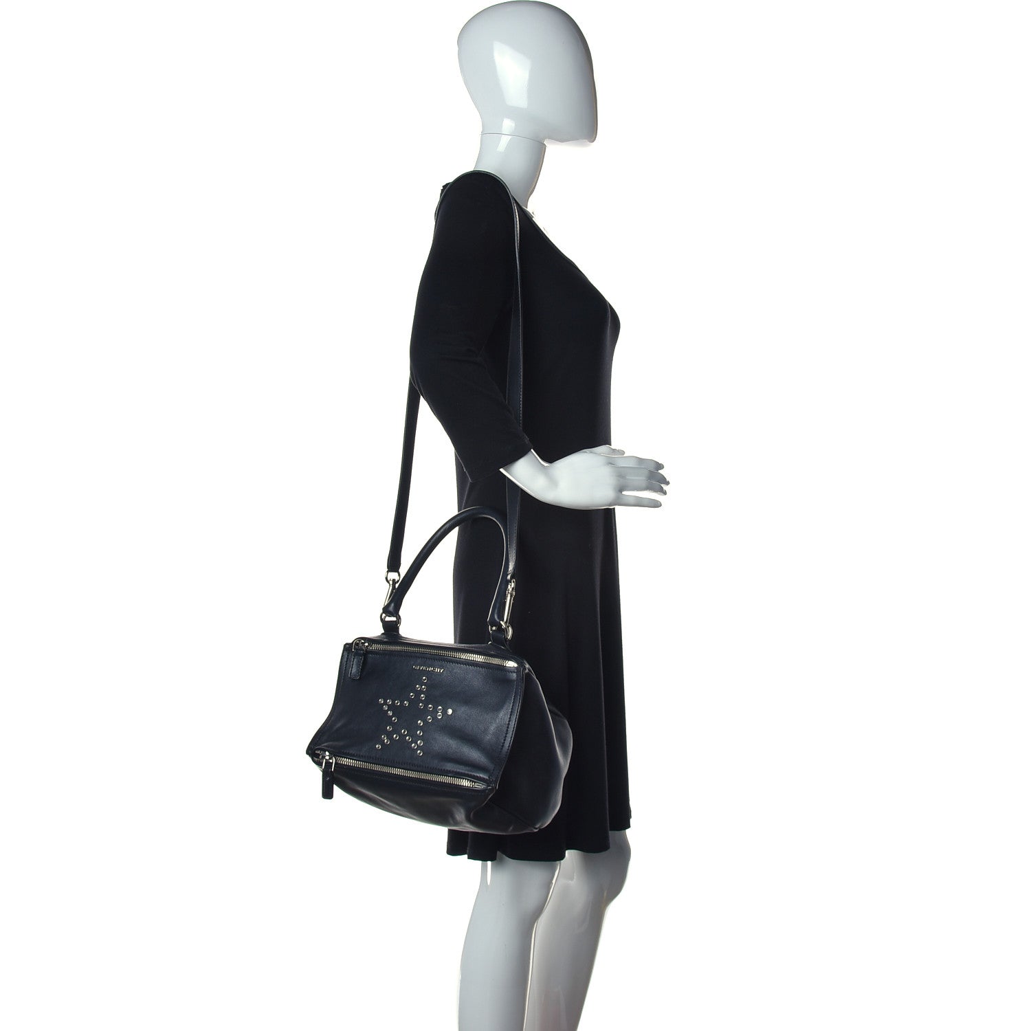 Givenchy Calfskin Small Studded Star Pandora Black 2 of 17