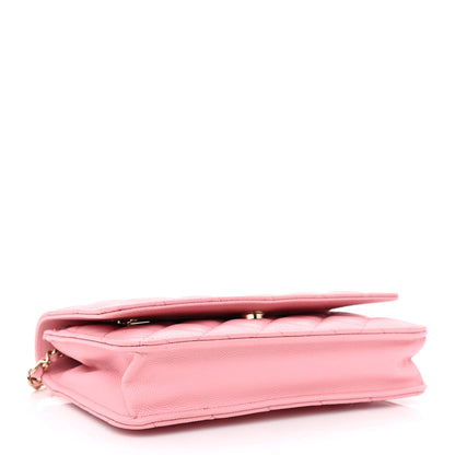Chanel Caviar Quilted Wallet on Chain WOC Light Pink 4 of 12