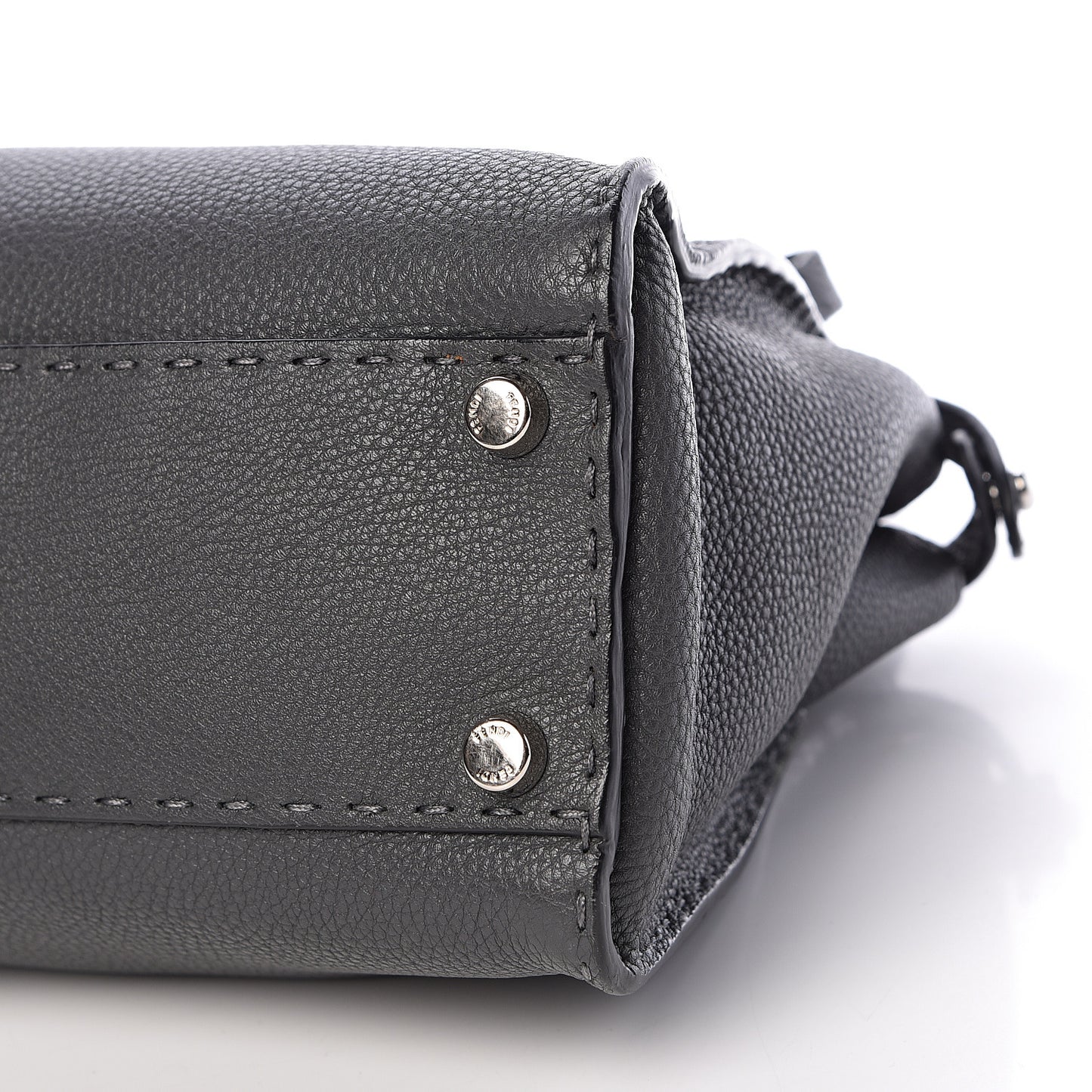 Cuoio Romano Selleria Bi-Color Medium Peekaboo Iconic Satchel Asfalto Latte