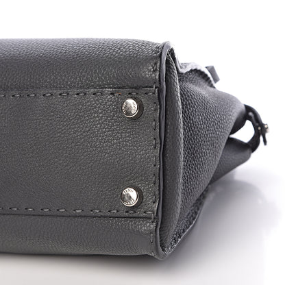 Fendi Cuoio Romano Selleria Bi-Color Medium Peekaboo Iconic Satchel Asfalto Latte 13 of 14