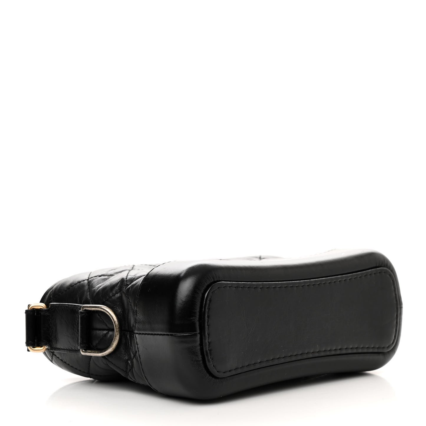 Aged Calfskin Quilted Small Gabrielle Hobo Black