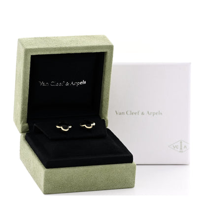 Van Cleef & Arpels 18K Yellow Gold Onyx Pure Alhambra Earrings 6 of 6