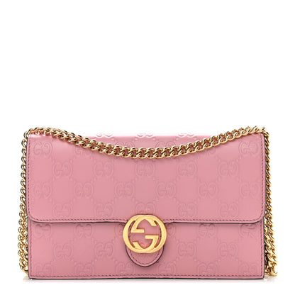 Gucci Guccissima Icon Chain Wallet Carmine Rose 1 of 12