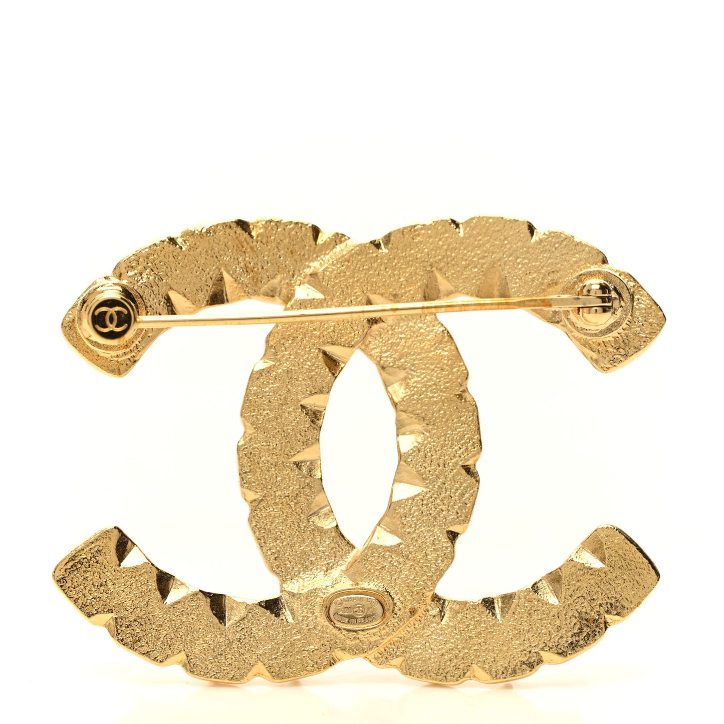 Pearl Crystal CC Brooch Black Gold